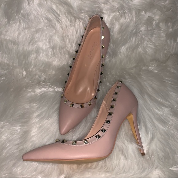Blush Studded 4” Stilettos 🔥 Sz 10 - Picture 1 of 10